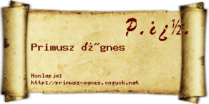 Primusz Ágnes névjegykártya